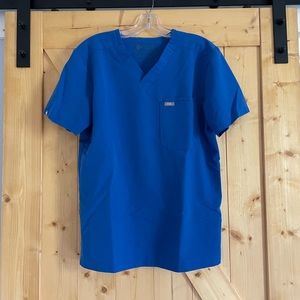 Figs Technical Collection Men’s Scrub Top Size S Royal Blue